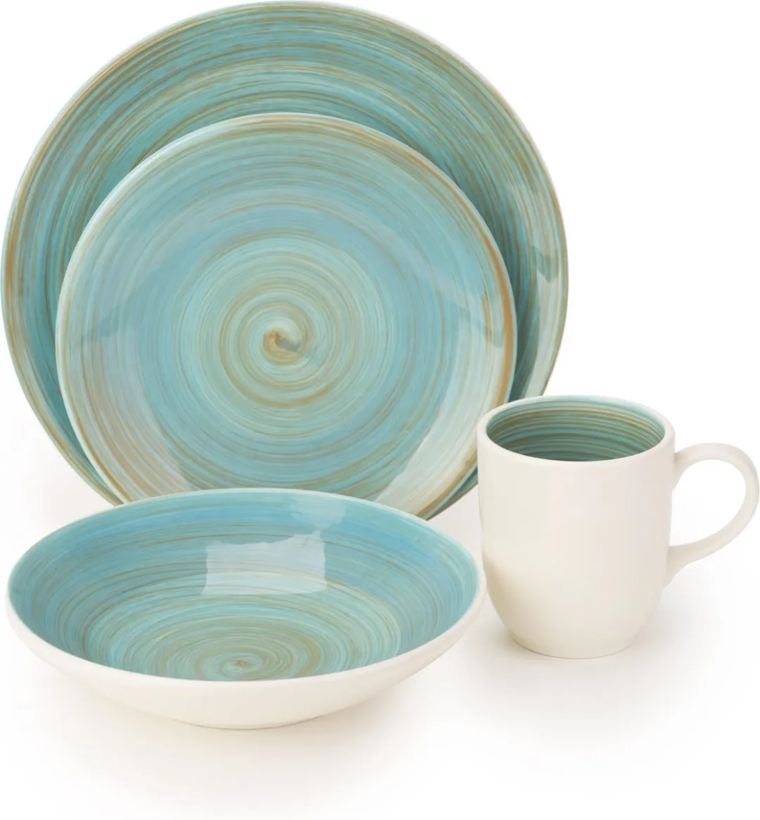 Cosy&Trendy Serviesset Turbolino Blauw 24-delig - 6 Personen