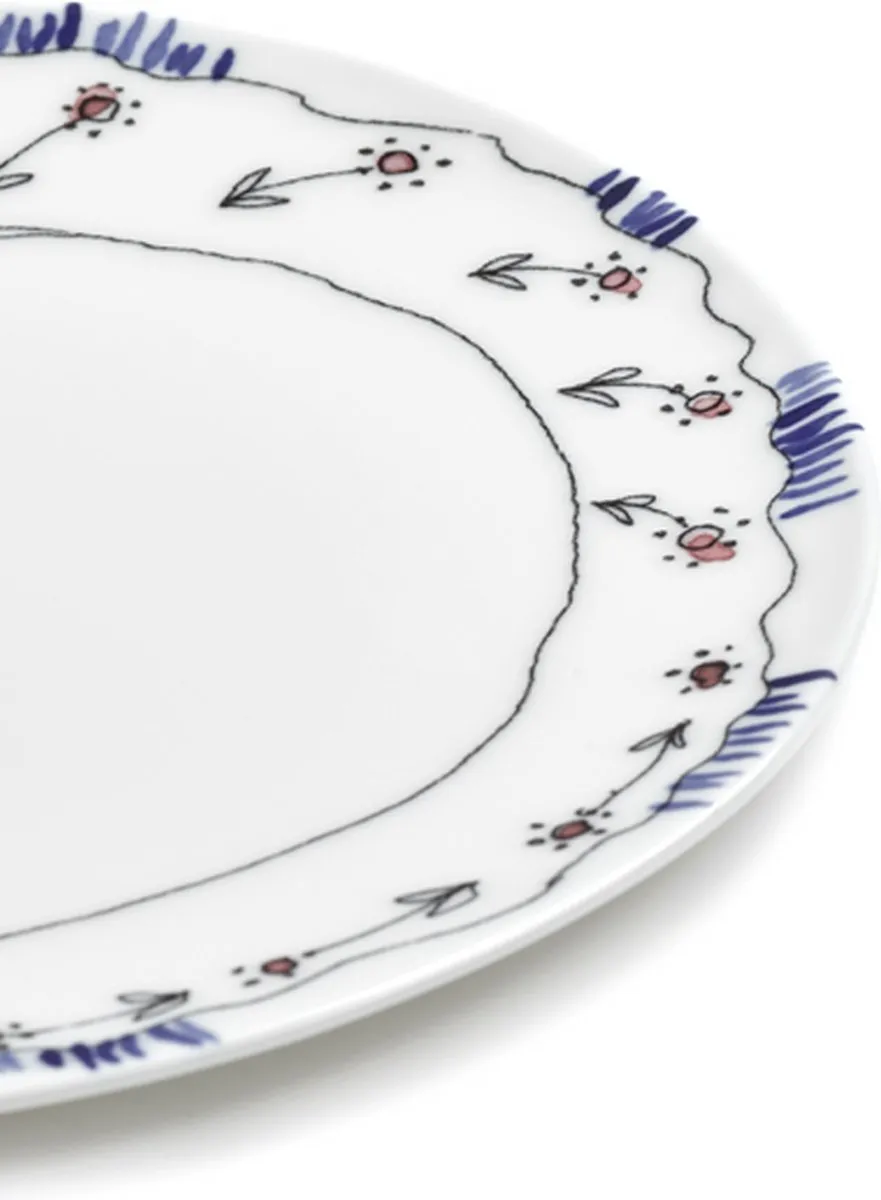 Serax MARNI Midnightflowers Bord Anemone Milk 20cm - 2 Stuks