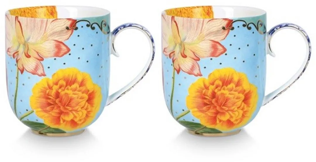Pip Studio Royal Flowers Mokken - 2x 325ml - Porselein