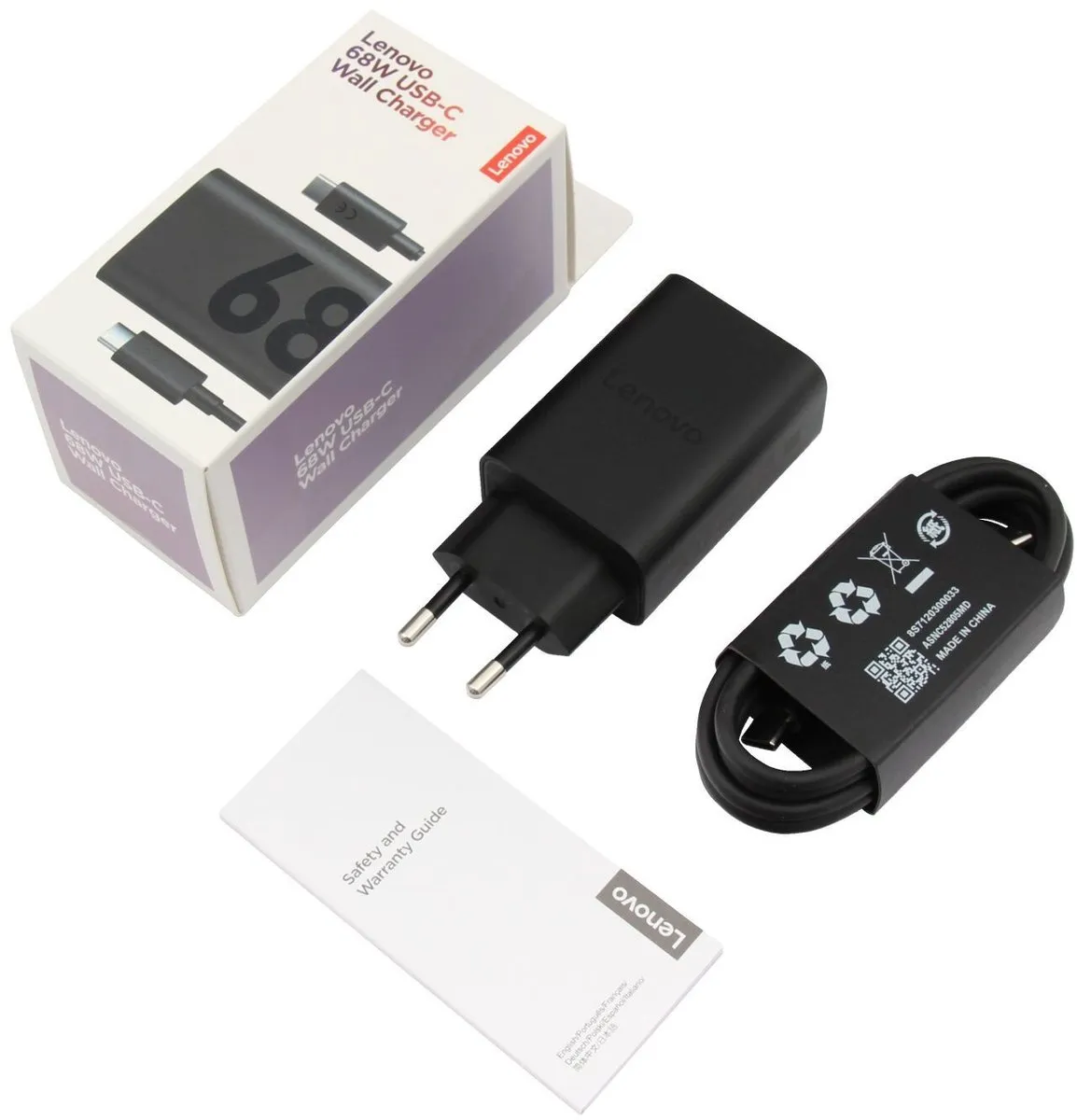 Lenovo SA18E56418 USB-C GaN Oplader 68W - Zwart