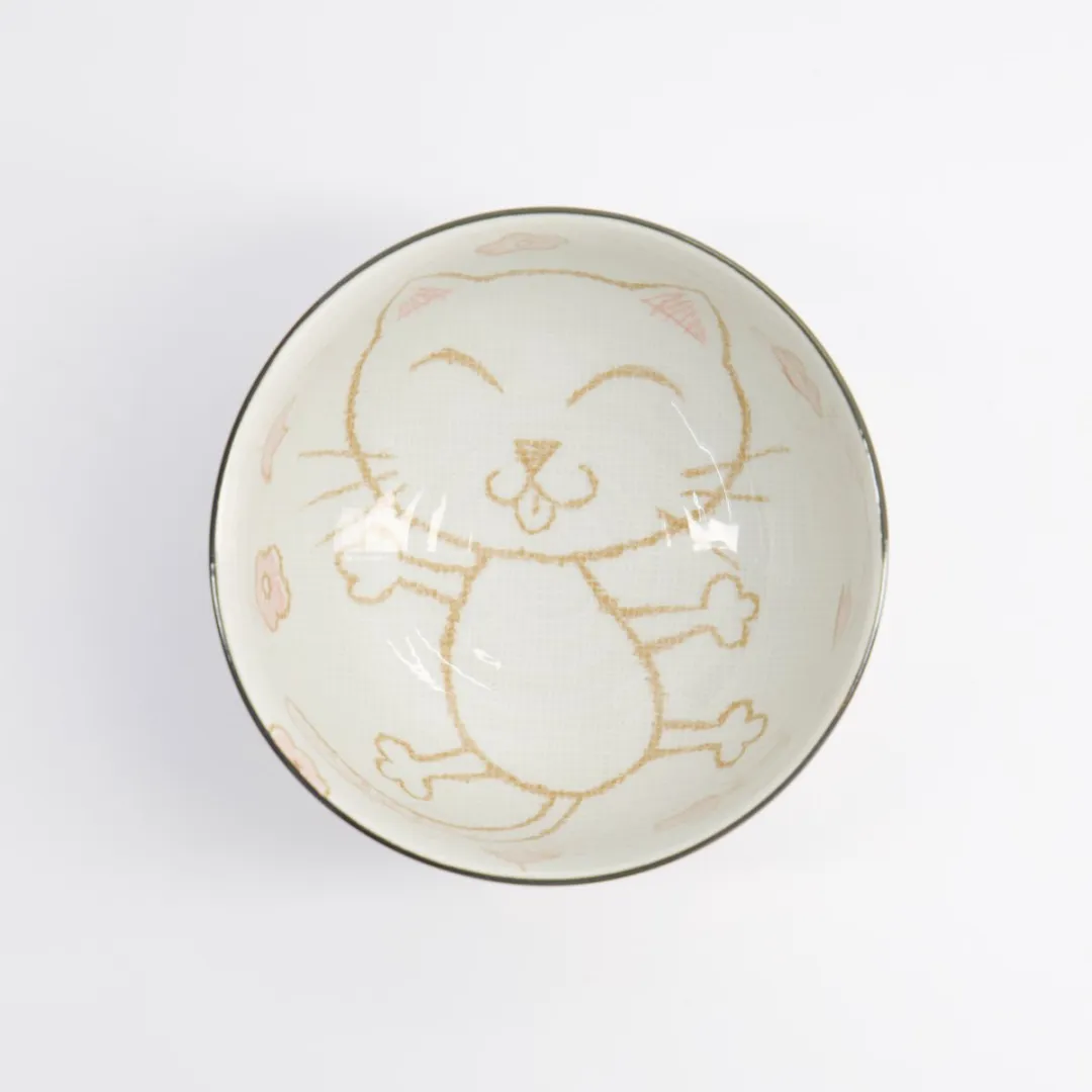 Tokyo Design Studio Roze Rijstkom Gelukskat Kawaii Cat 12.7x7cm