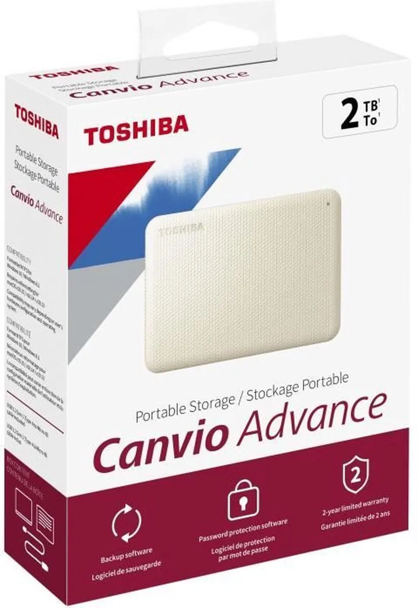 Toshiba Canvio Advance HDTCA20EW3AA Externe Harde Schijf 2TB - Wit