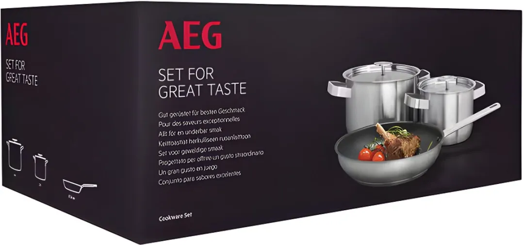 AEG A3SS Pannenset 3-delig - RVS - 24/16cm