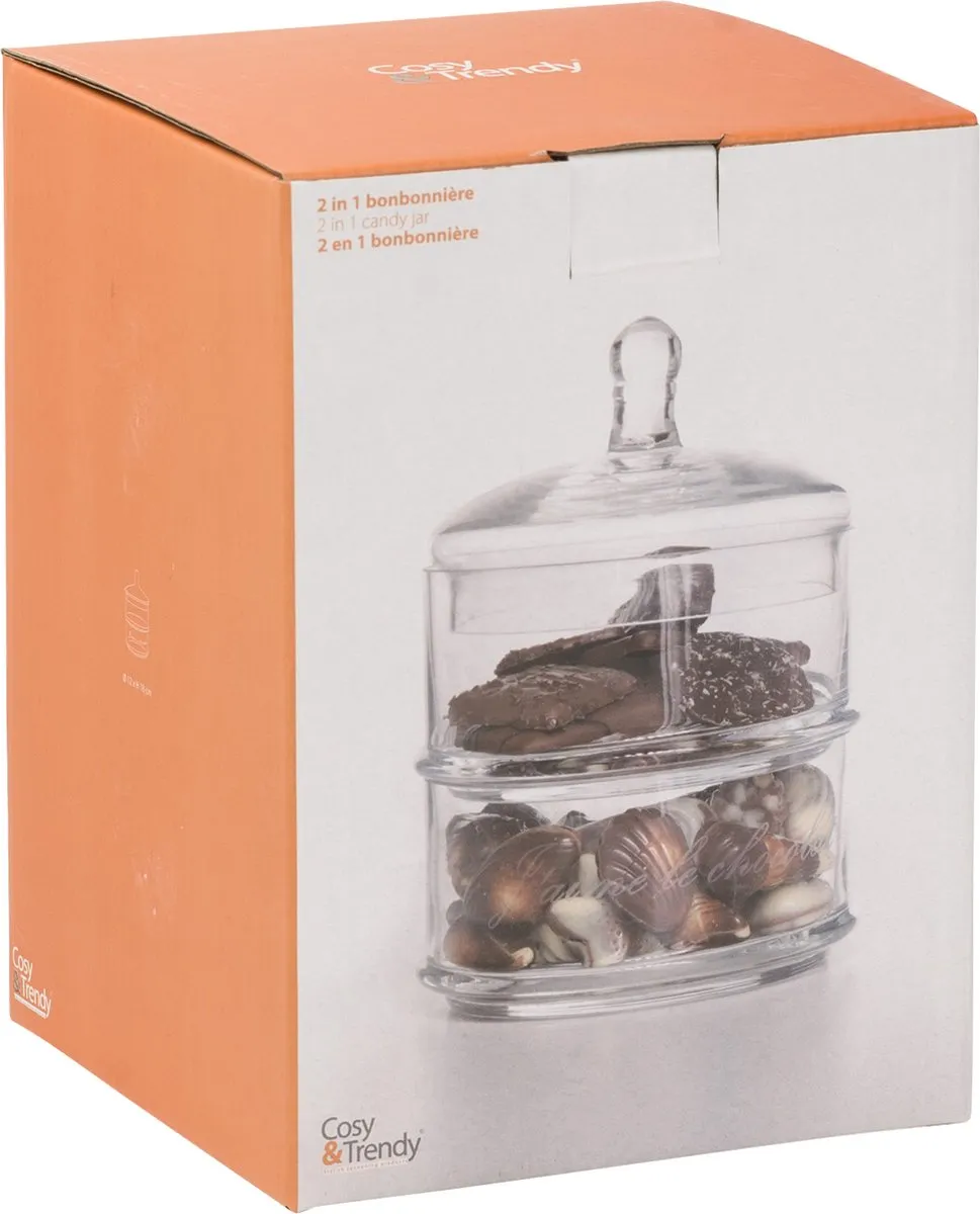 Cosy&Trendy Bonbonnière Glas Ø12cm - 2-Laags