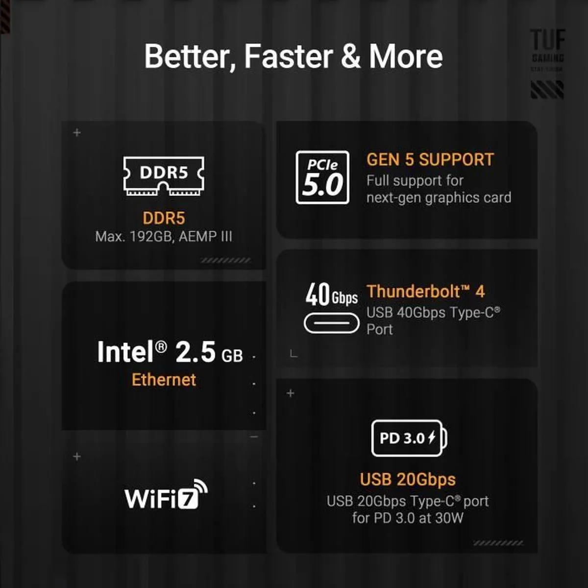 ASUS TUF GAMING Z890-PRO WIFI Moederbord - LGA1851 - DDR5