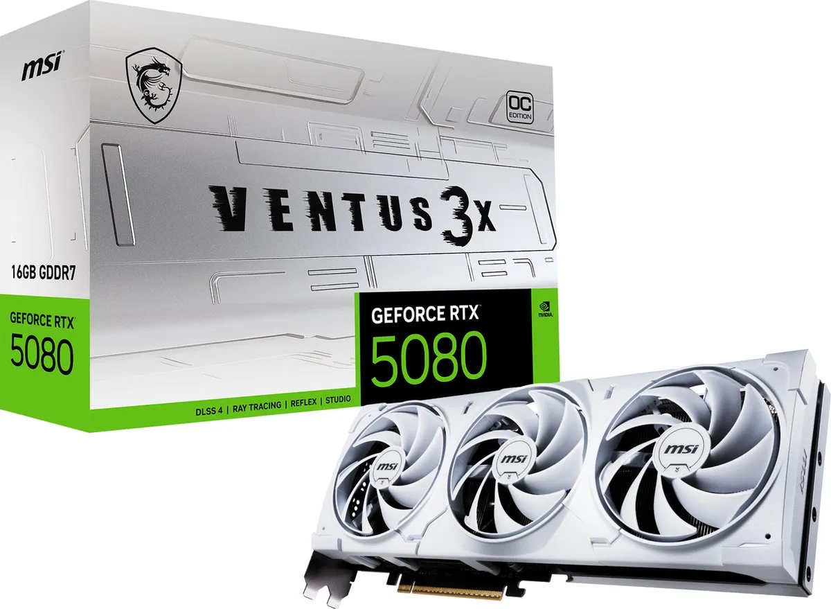 MSI GeForce RTX 5080 16G Ventus 3X OC White Videokaart