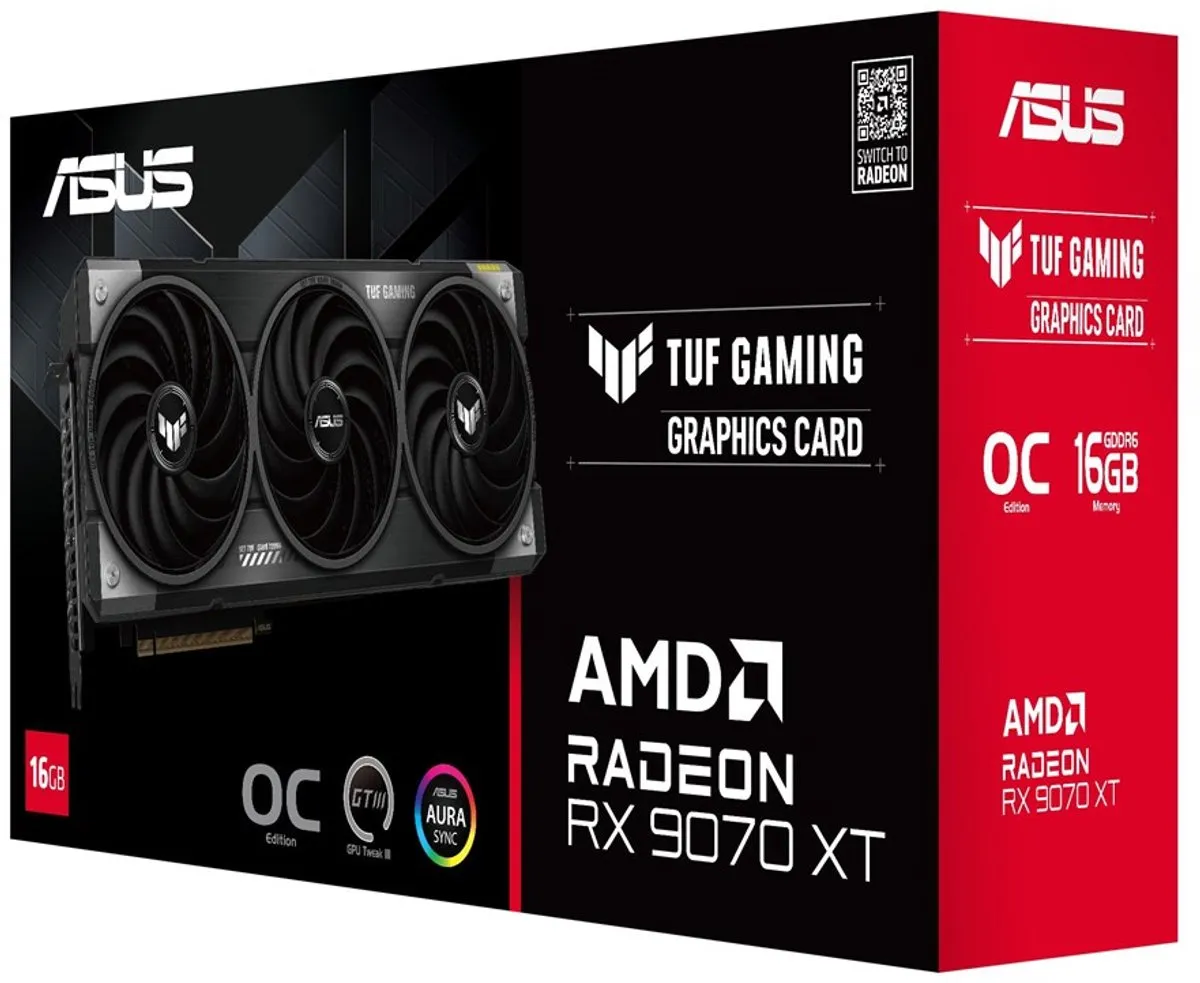 ASUS TUF Gaming Radeon RX 9070 XT OC Videokaart 16GB - Zwart - afbeelding 6 van 6