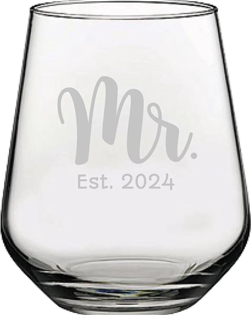 Pasabahce Mr. Est. 2024 Gegraveerd Drinkglas 42,5cl