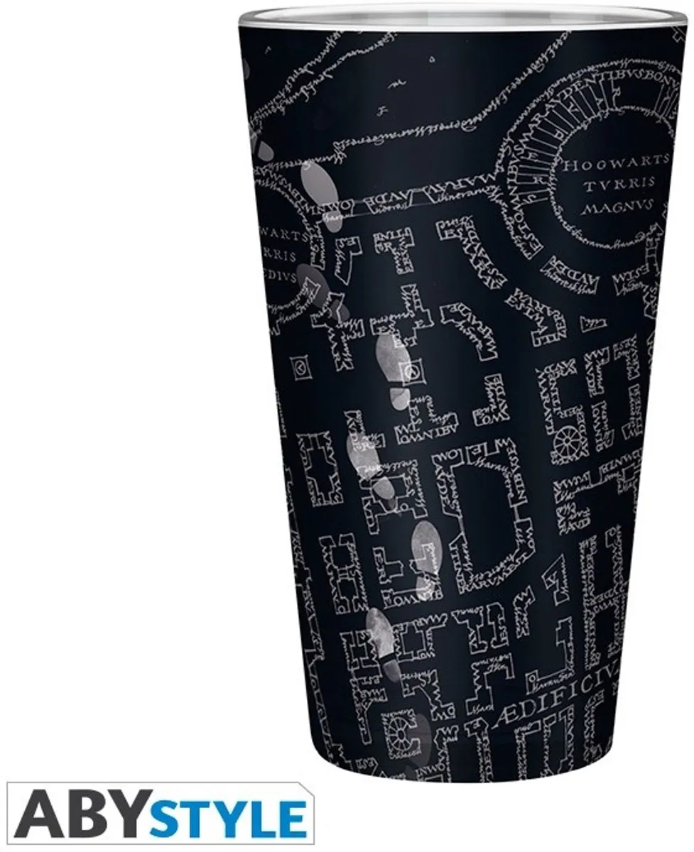 Harry Potter Marauder's Map Glas 400ml - Zwart
