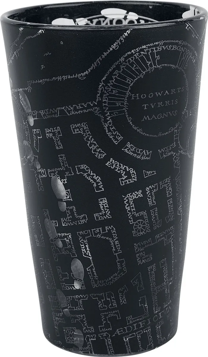 Harry Potter Marauder's Map Glas 400ml - Zwart