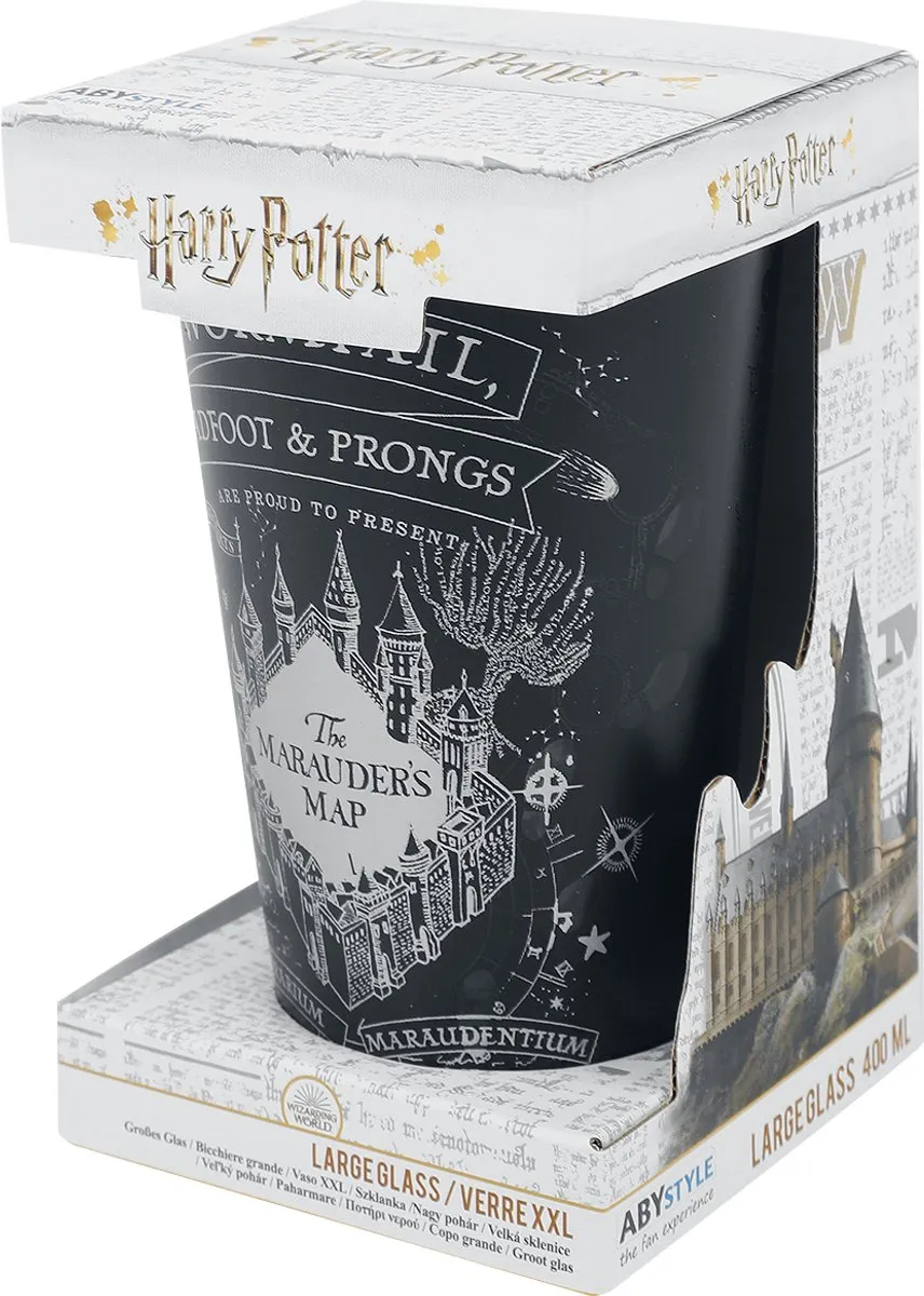 Harry Potter Marauder's Map Glas 400ml - Zwart