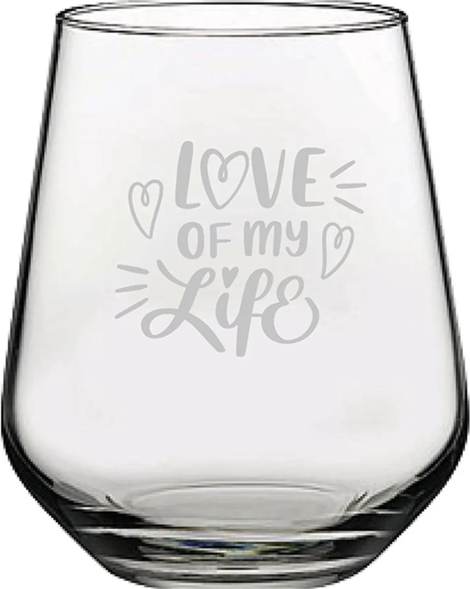 Pasabahce Gegraveerd Drinkglas Love of my life 42,5cl