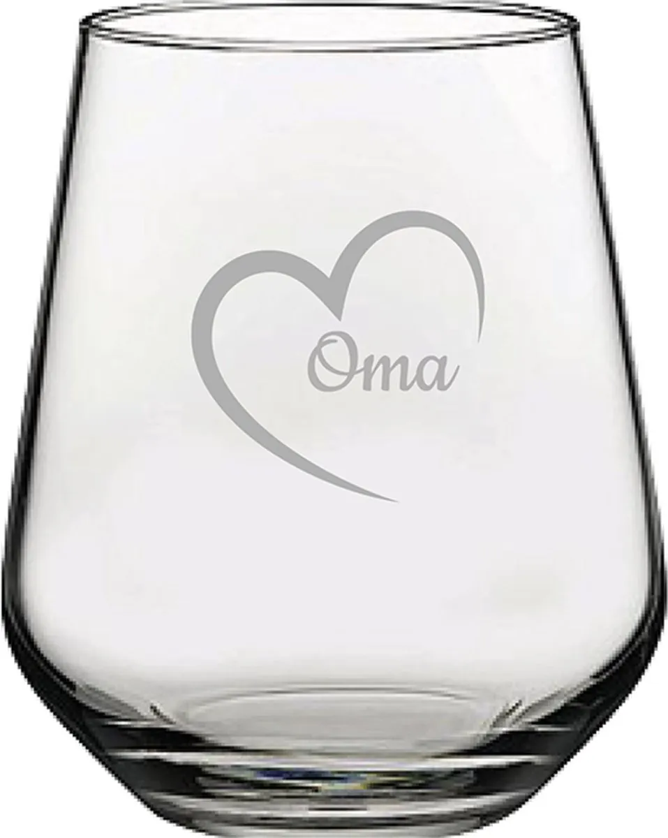 Pasabahce Gegraveerd Drinkglas Oma met hartje
