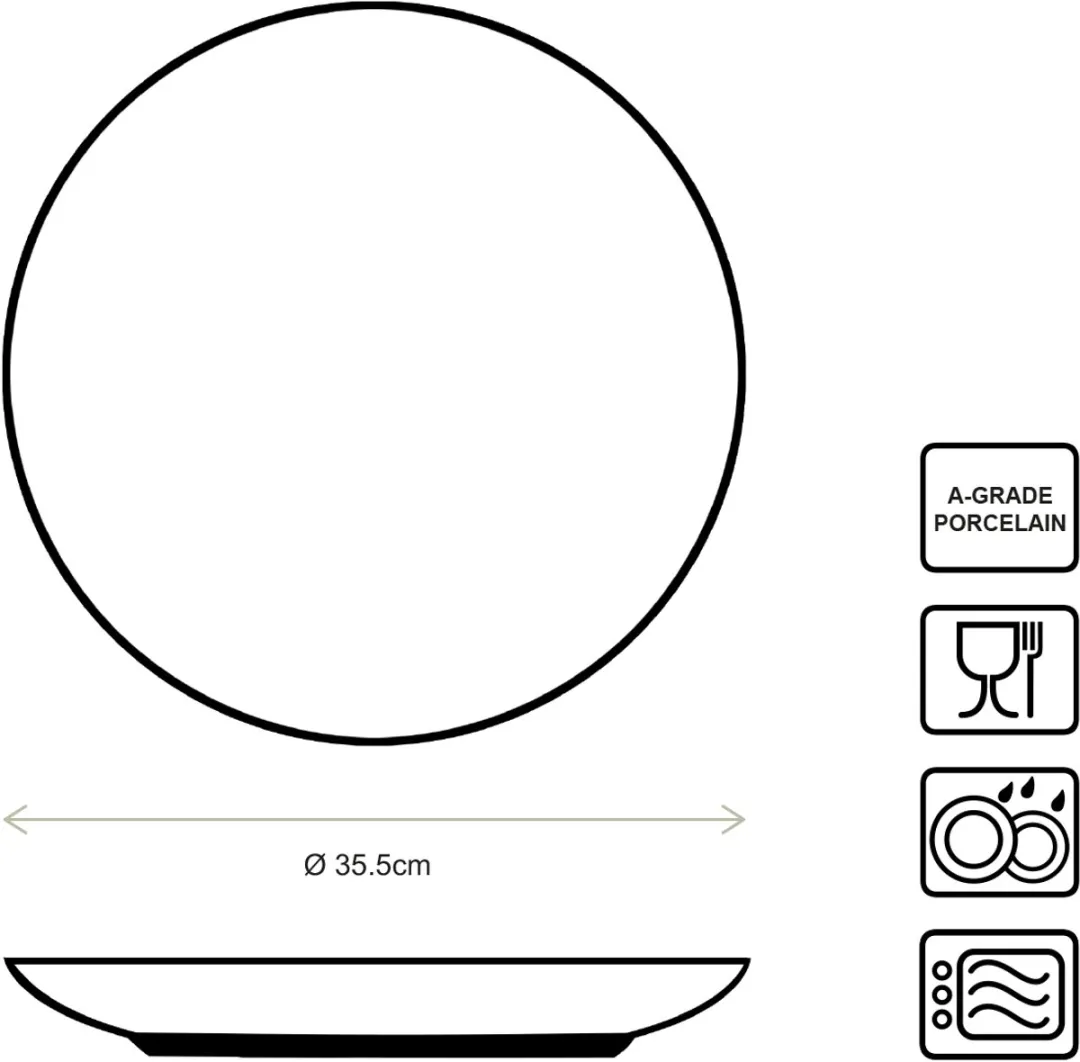 vtwonen Basic Dinerbord 35,5cm - Wit Porselein