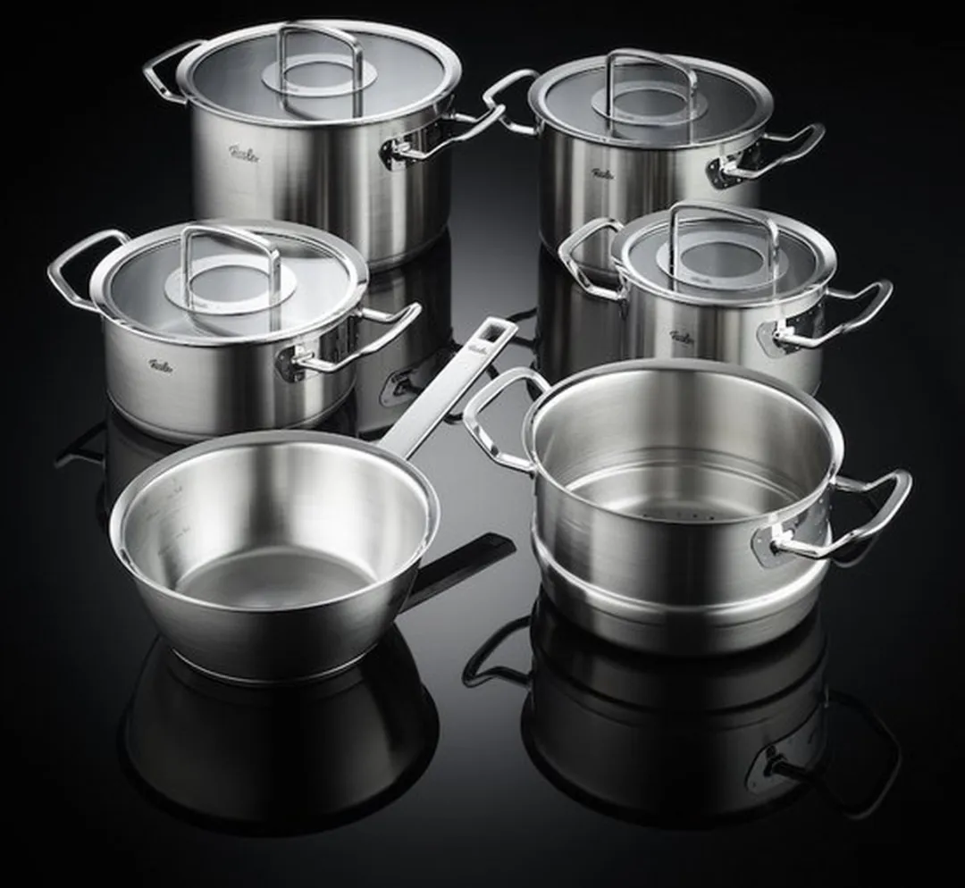 Fissler Original-Profi Collection® - Pannenset met Steelpan, Stoominzet en Glasdeksels - 6-delig - RVS