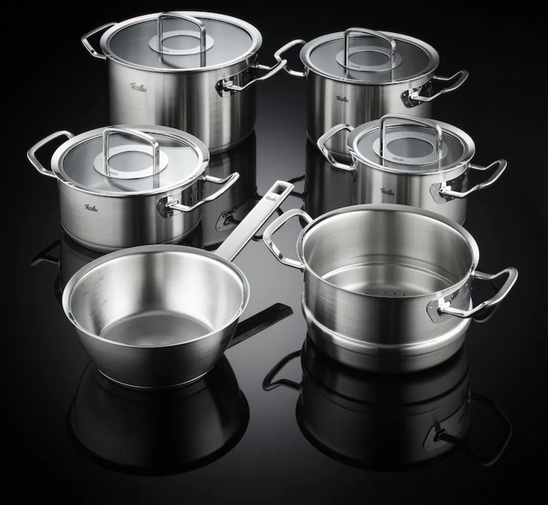 Fissler Original-Profi Collection® - Pannenset met Steelpan, Stoominzet en Glasdeksels - 6-delig - RVS
