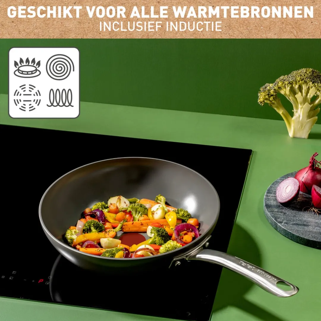 Tefal Renew+ Wokpan 28cm - Keramisch - Grijs - afbeelding 6 van 6