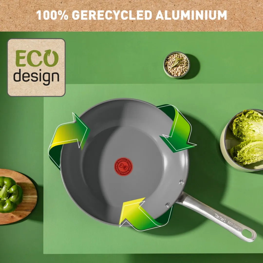 Tefal Renew+ Wokpan 28cm - Keramisch - Grijs