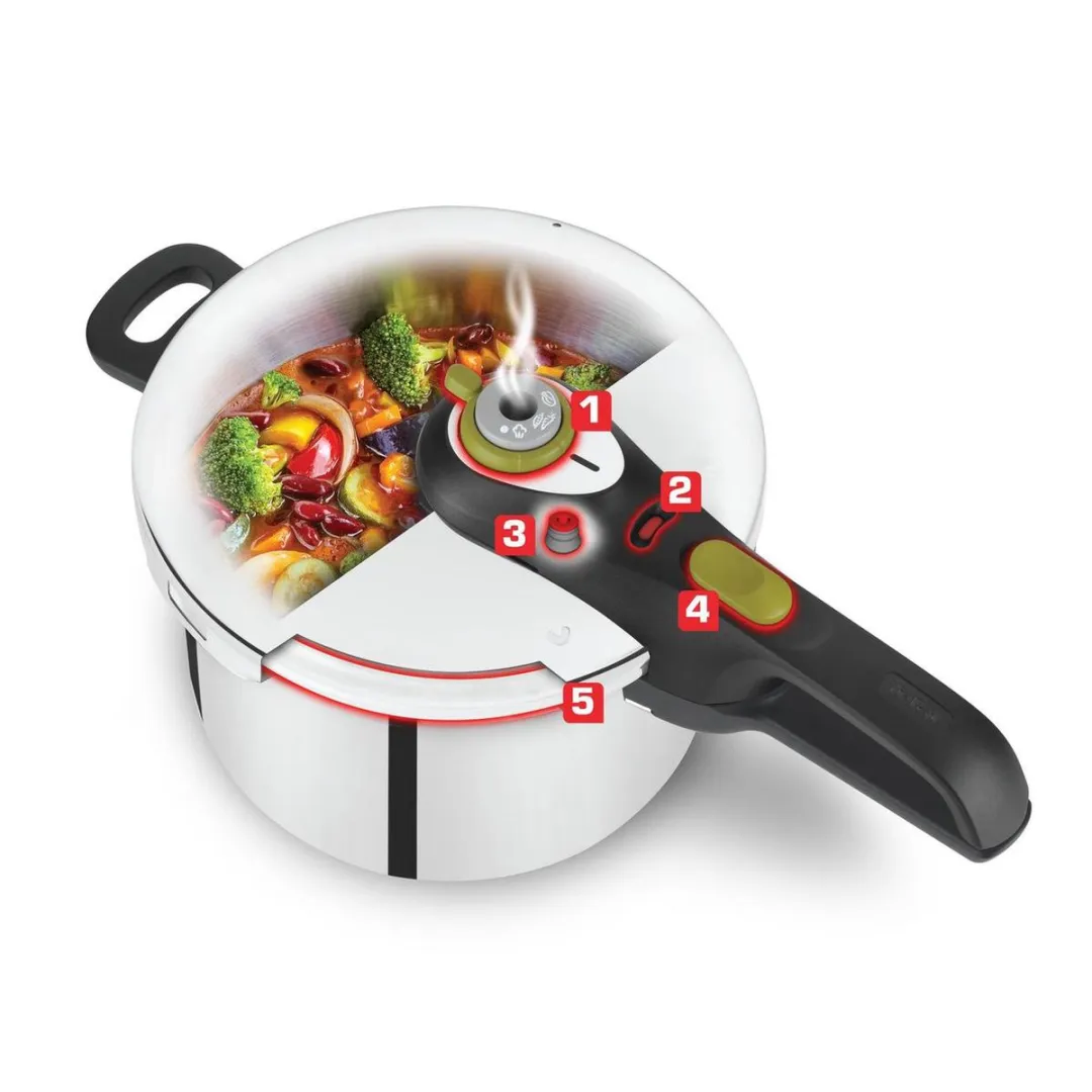 Tefal Snelkookpan Secure5 NEO 6L - Zilver