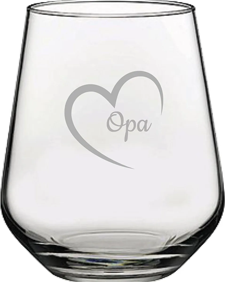 Pasabahce Gegraveerd Drinkglas 42,5cl Opa met hartje