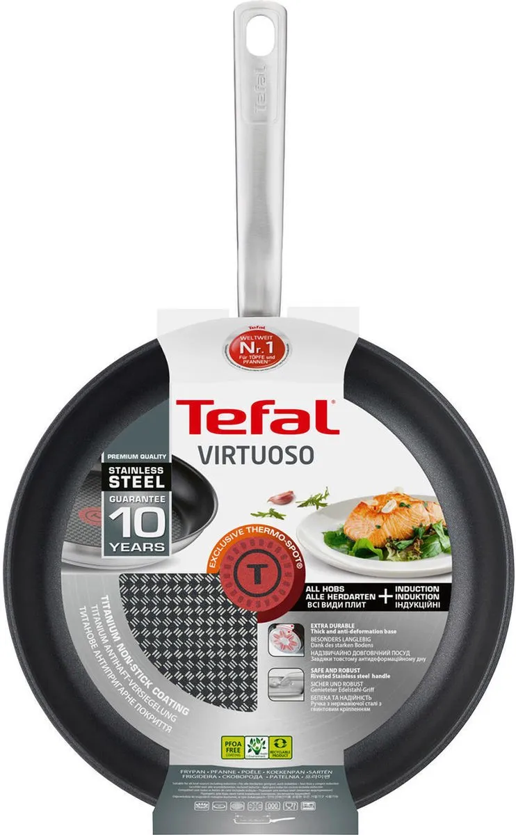 Tefal Virtuoso Koekenpan 30cm - Inductie - RVS - Zilver - afbeelding 6 van 6