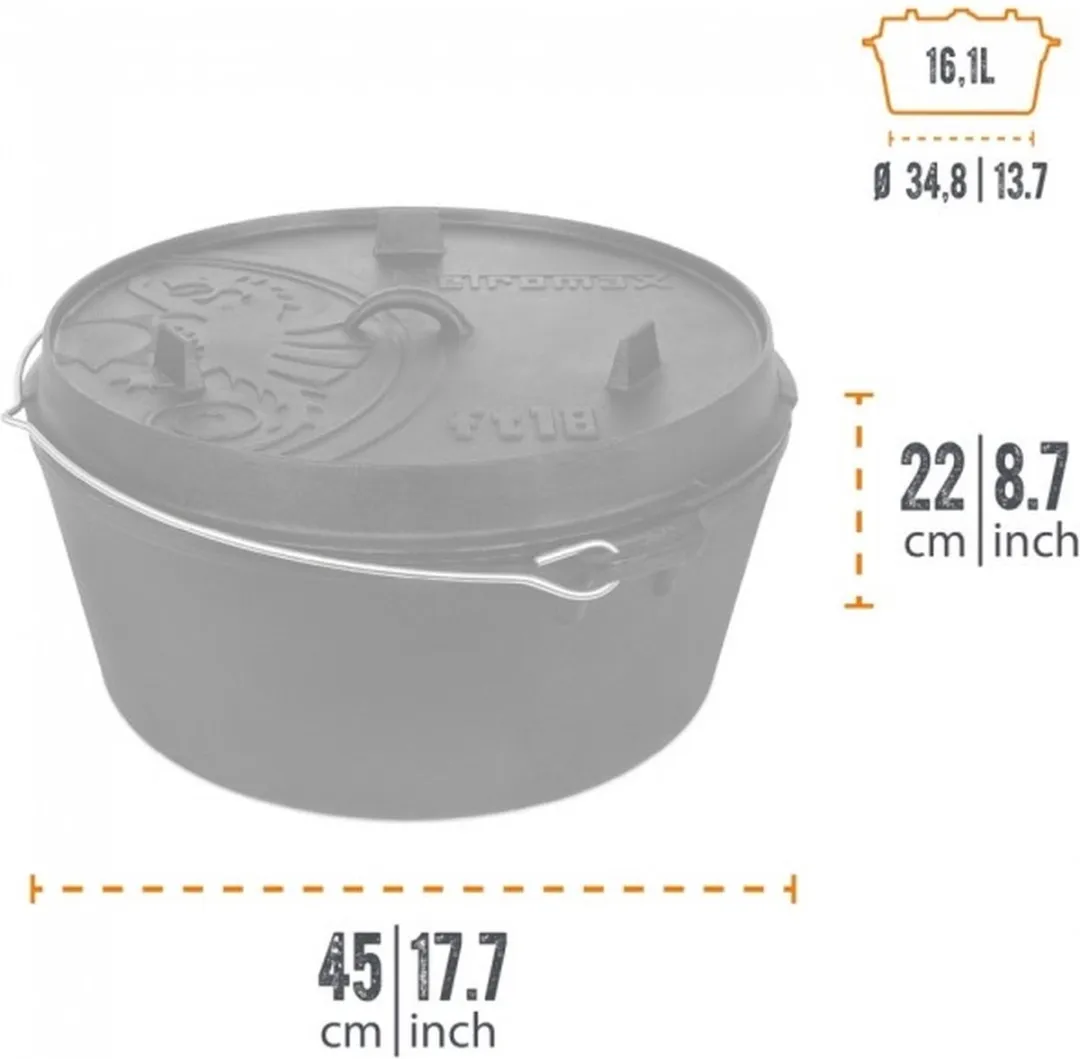 Petromax Dutch Oven 18L - Zwart