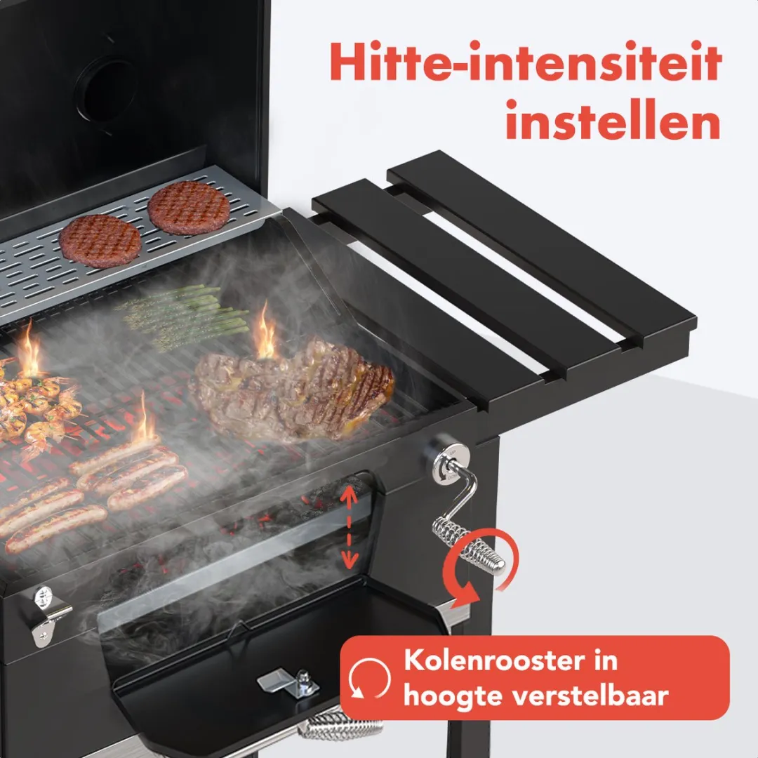 KitchenBrothers Houtskool BBQ XL KB4019 - 42x57cm - Zwart