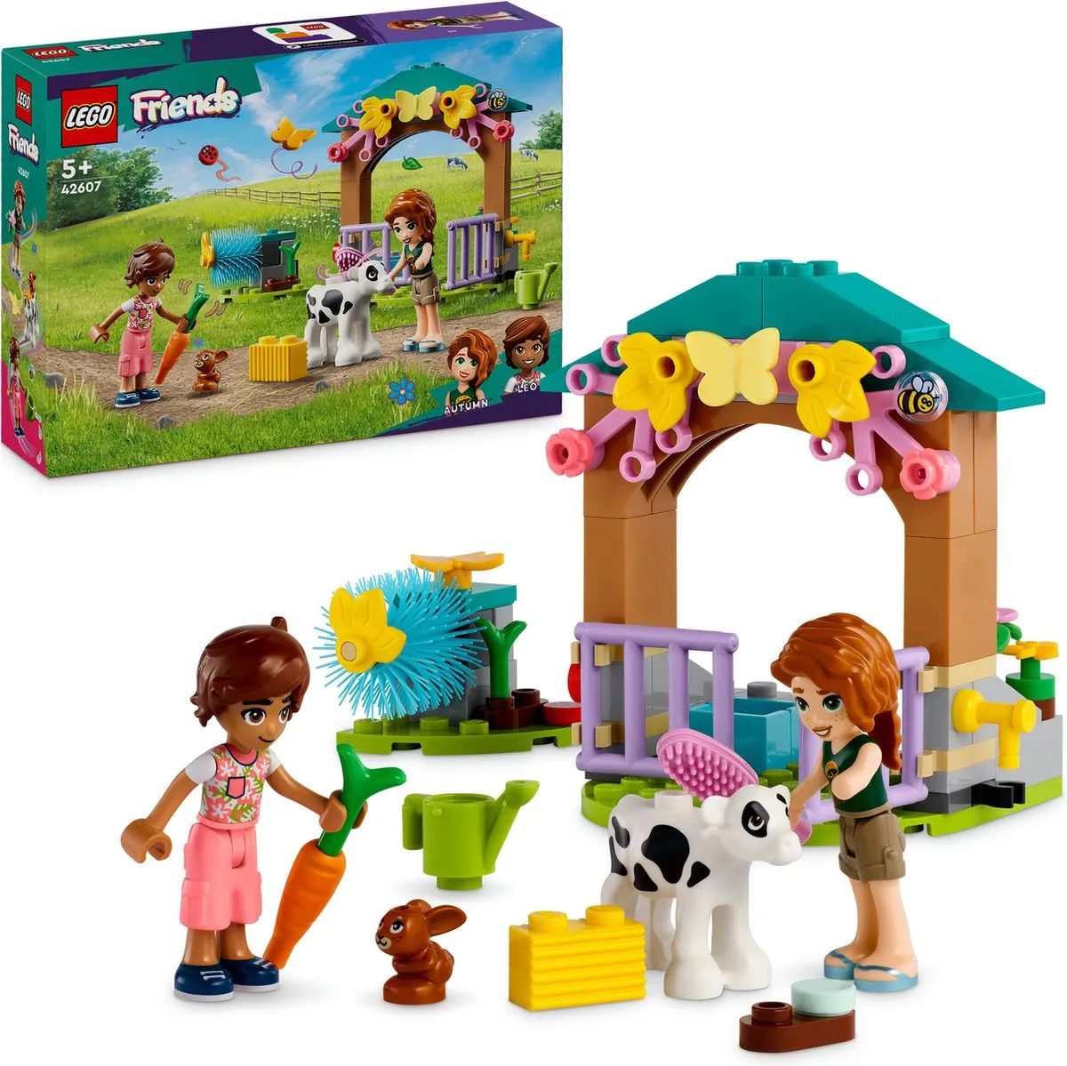 LEGO Friends 42607 Autumns Schuur met Kalfje - 2 Minifiguren