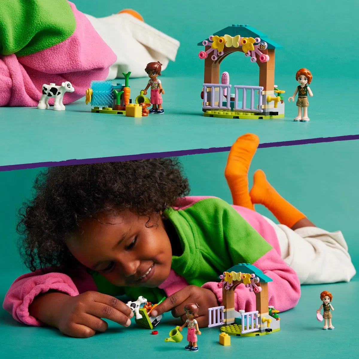LEGO Friends 42607 Autumns Schuur met Kalfje - 2 Minifiguren