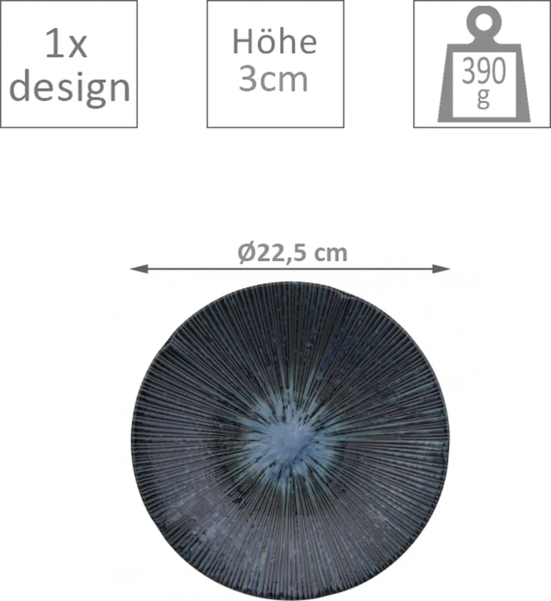 Tokyo Design Studio Sky Blue Plate 22.5cm - Blauw