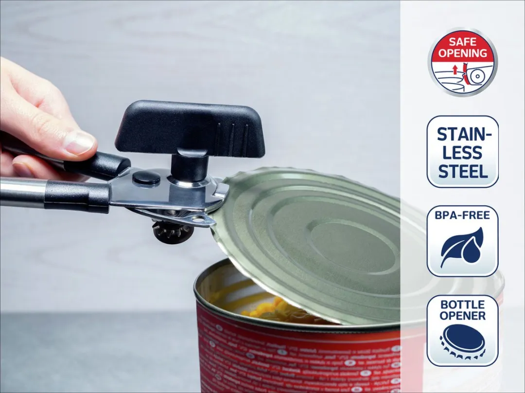 Leifheit Proline Blikopener - RVS - Zilver/Zwart