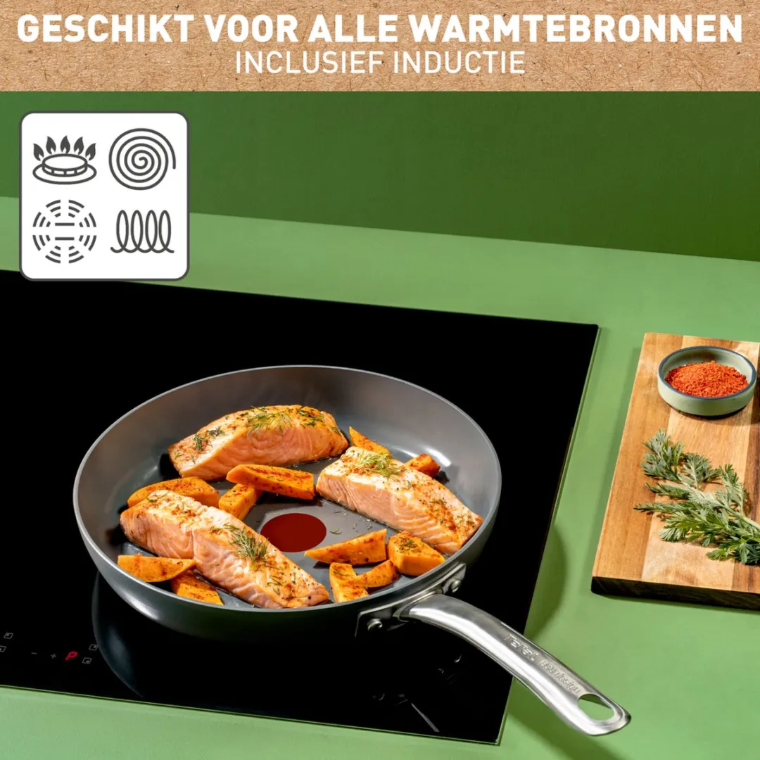 Tefal Renew+ Koekenpan 20cm - Keramisch - Grijs