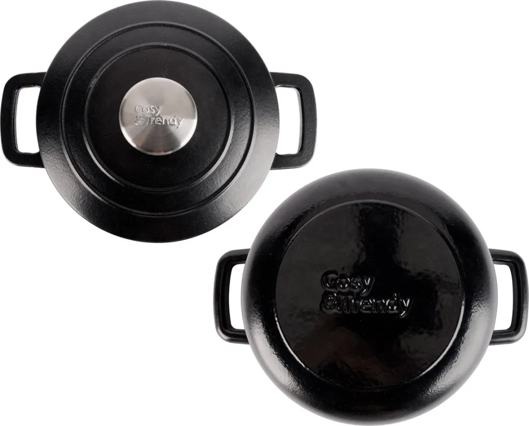 Cosy&Trendy Fontestic Braadpan 2,7L - Gietijzer Geëmailleerd Zwart - afbeelding 6 van 6
