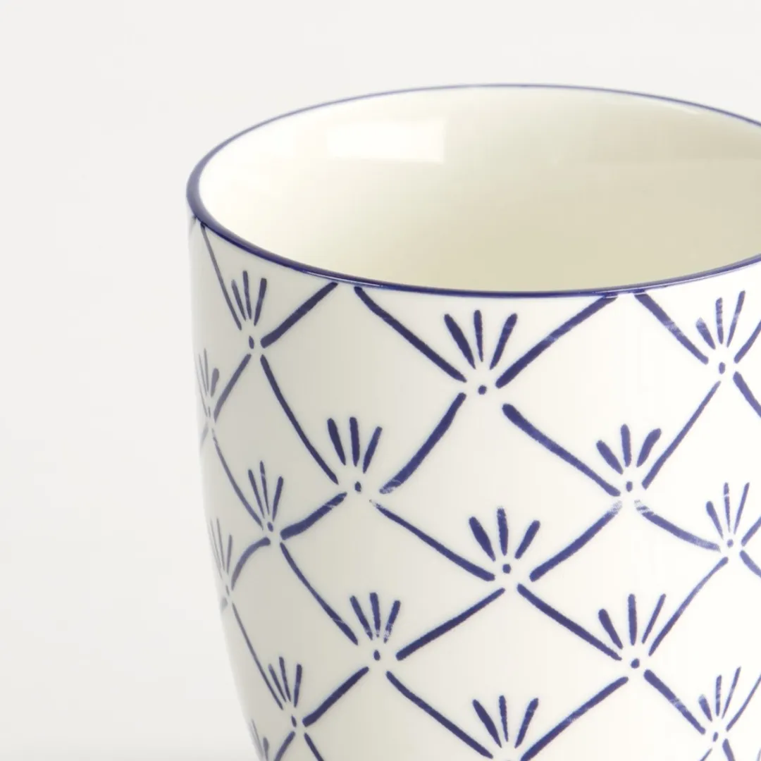 Tokyo Design Studio Mok Flora Japonica Beker - 170ml - Blauw/Wit