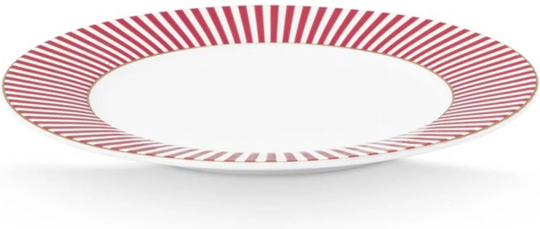 Pip Studio Royal Stripes Pink Bord - 6 Stuks - Ø17cm