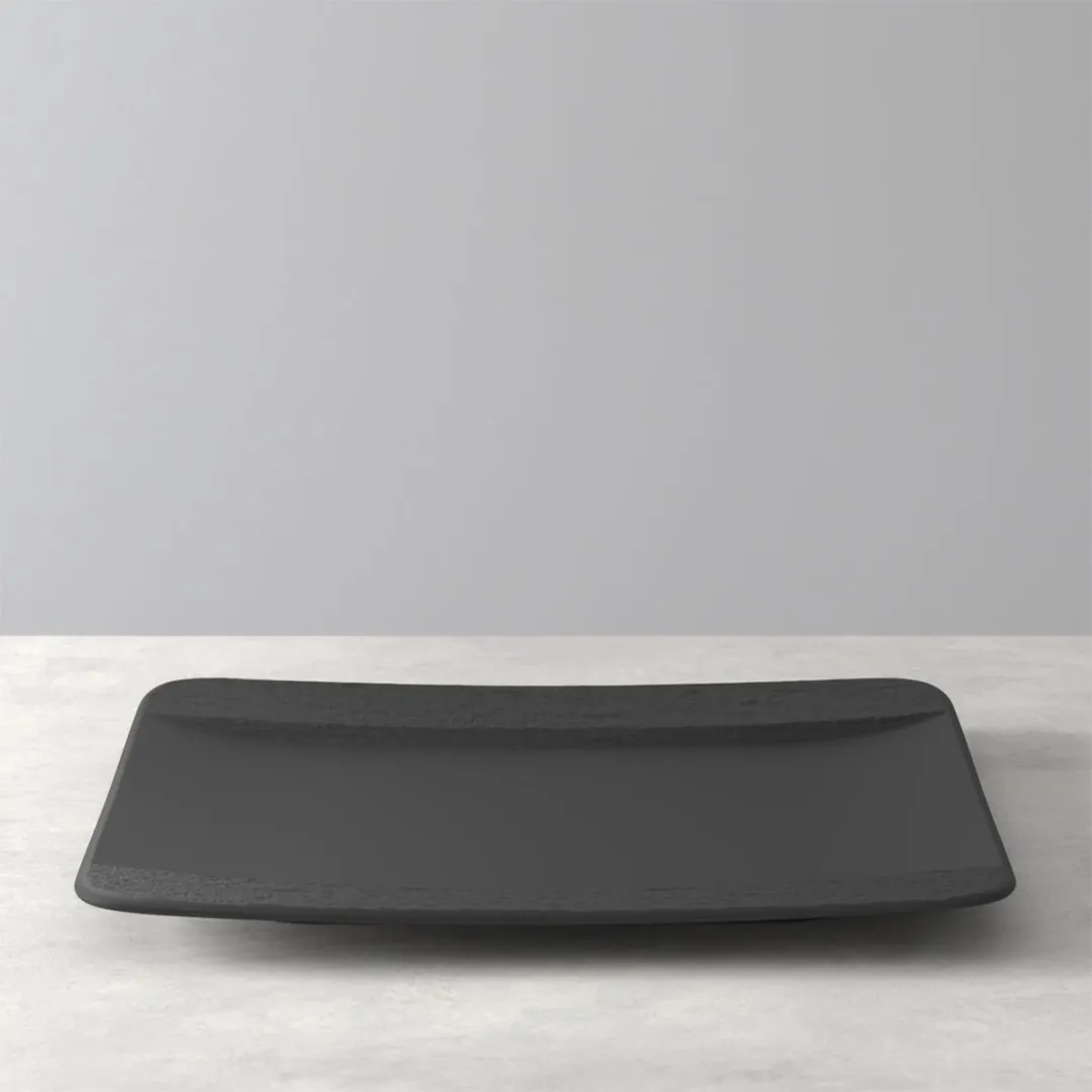 Villeroy & Boch Dinerbord / Bord Manufacture Rock – Zwart – 28 x 28 cm – Stijlvol en Duurzaam – Perfect voor Diner, Hoofdgerechten en Meer