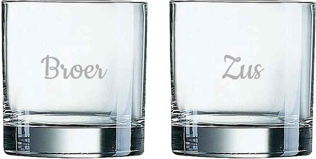 Arcoroc Gegraveerd Whiskeyglas 38cl Broer-Zus