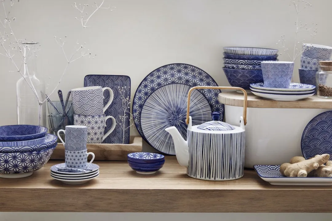 Tokyo Design Studio Nippon Blue Japanse Kommen - Set van 4