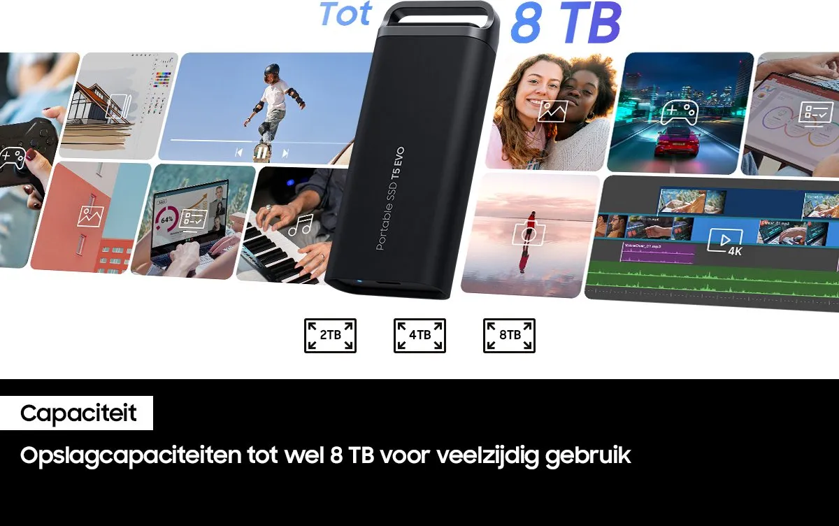 Samsung Portable T5 EVO MU-PH2T0S/EU Externe SSD 2TB - Zwart