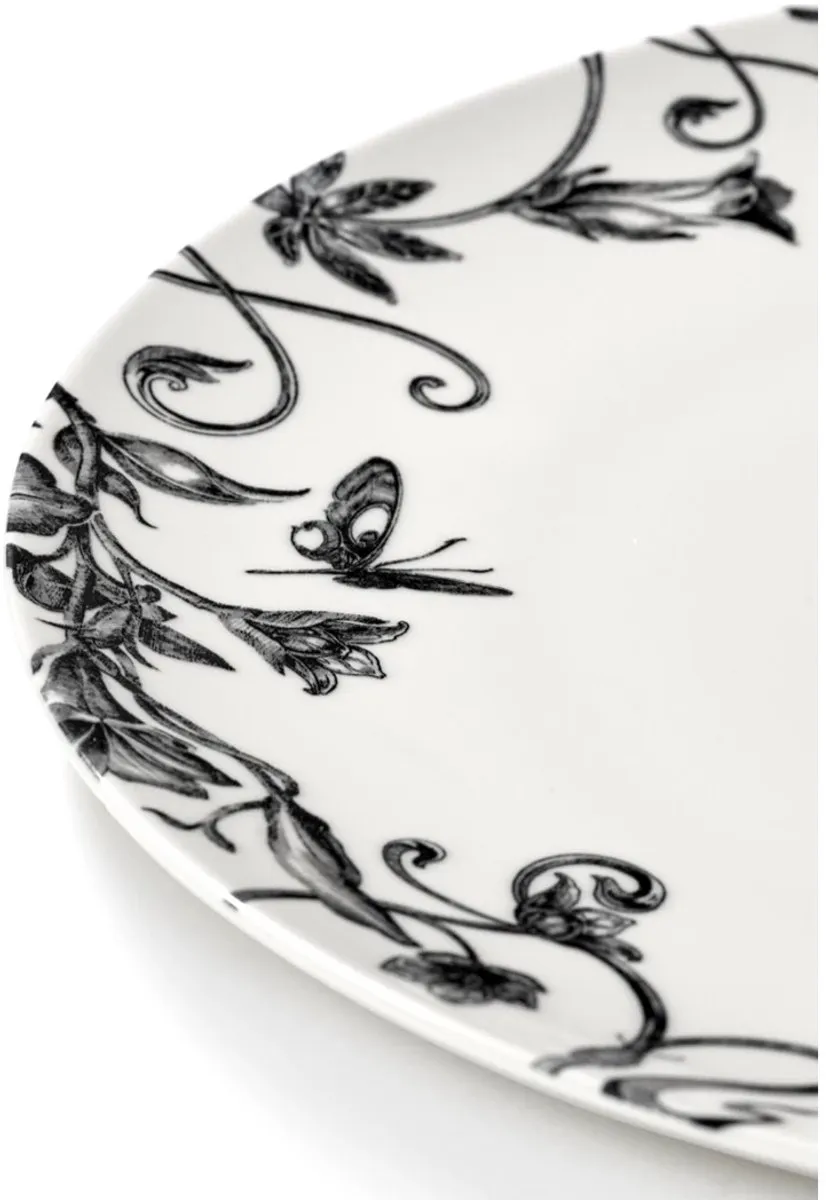 Serax Tomorrowland Unity Floral Fantasy Bord 27cm - Zwart/Wit