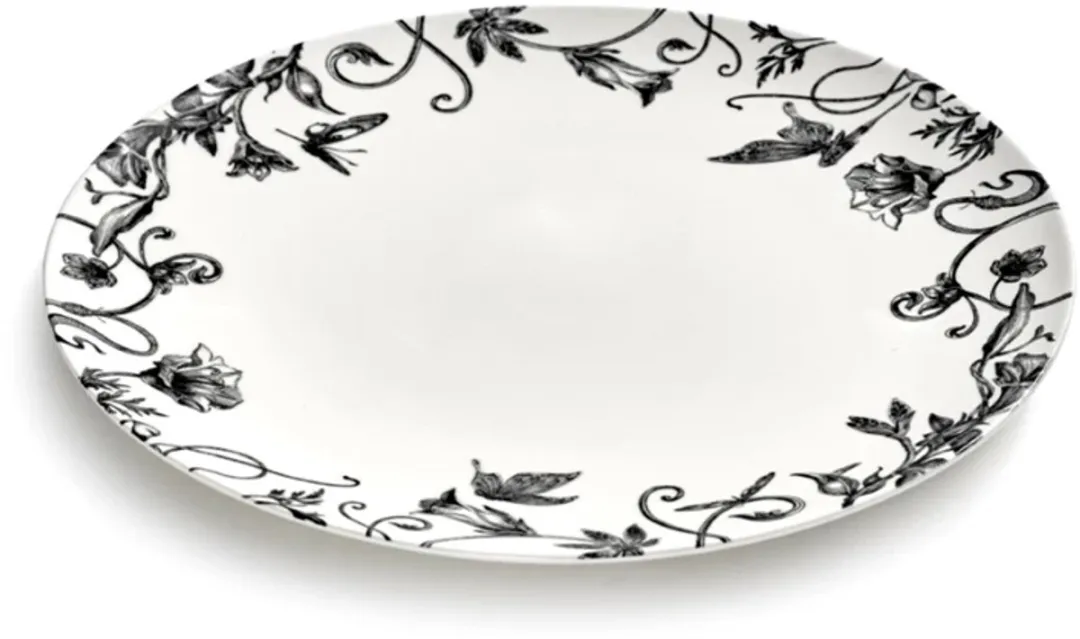 Serax Tomorrowland Unity Floral Fantasy Bord 27cm - Zwart/Wit