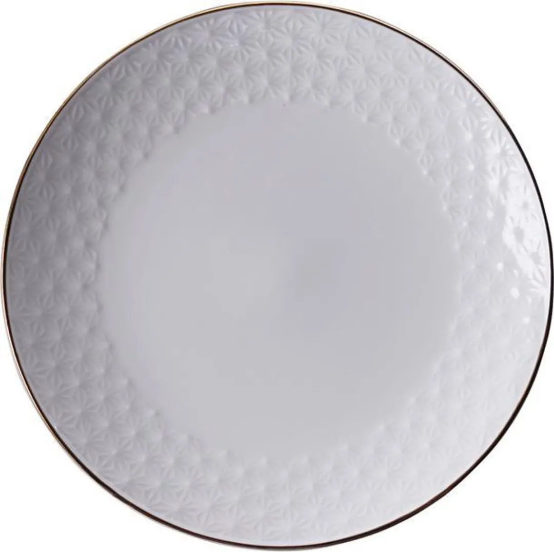 Tokyo Design Studio Nippon White Gold Rim Plate 16.5cm