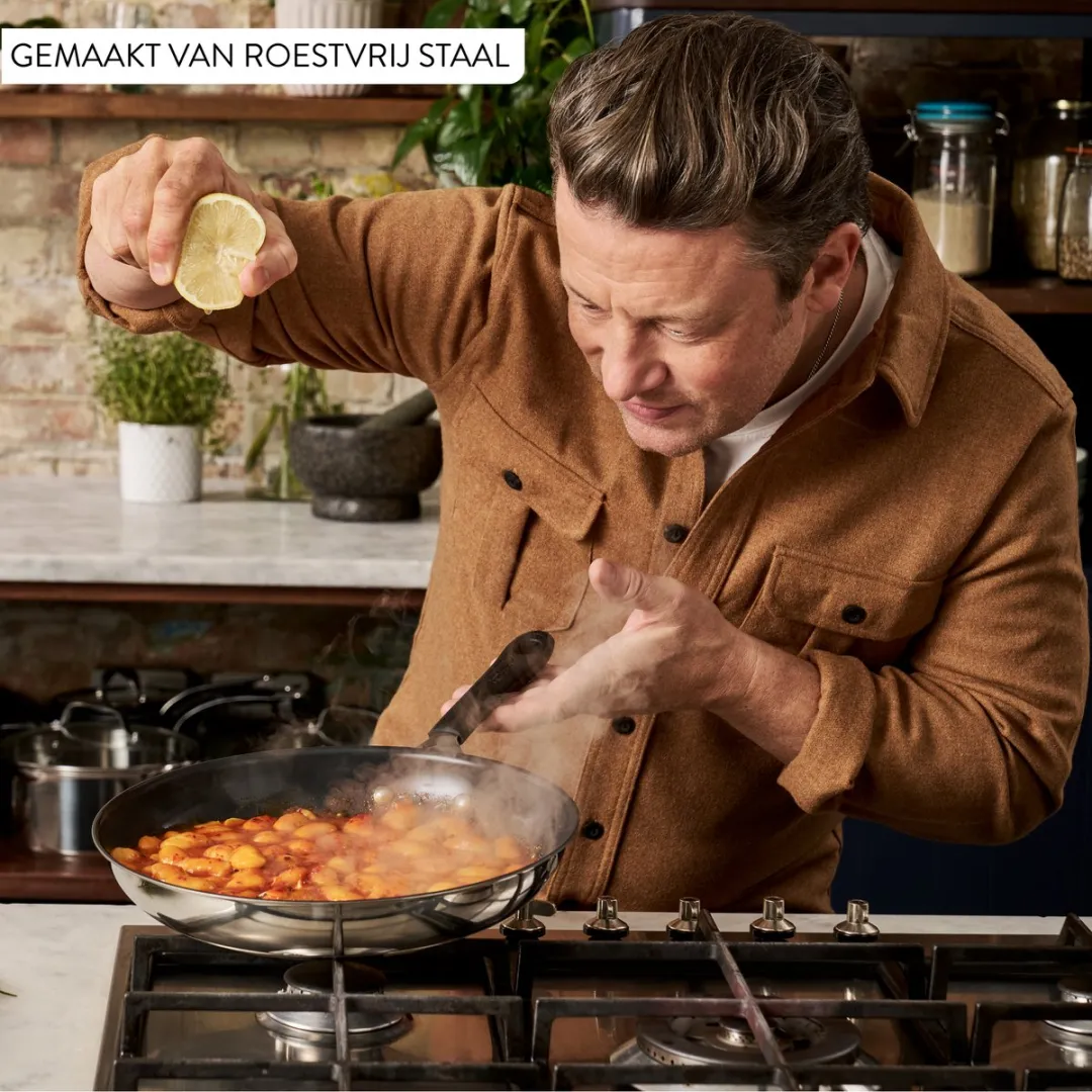 Jamie Oliver by Tefal Easy Cook Keramische Koekenpannenset 20/28cm - PFAS-vrij - Roestvrijstaal