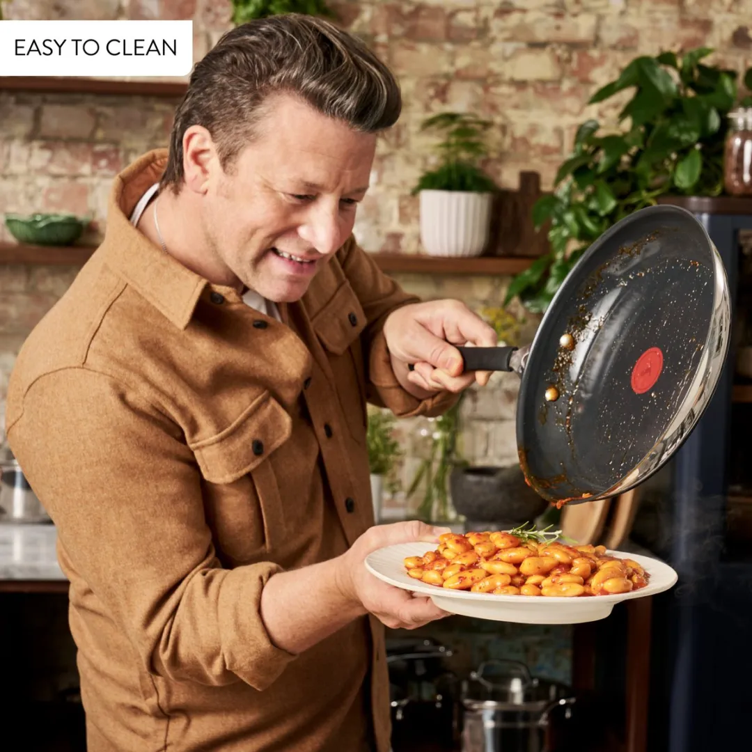Jamie Oliver by Tefal Easy Cook Keramische Koekenpannenset 20/28cm - PFAS-vrij - Roestvrijstaal - afbeelding 6 van 6