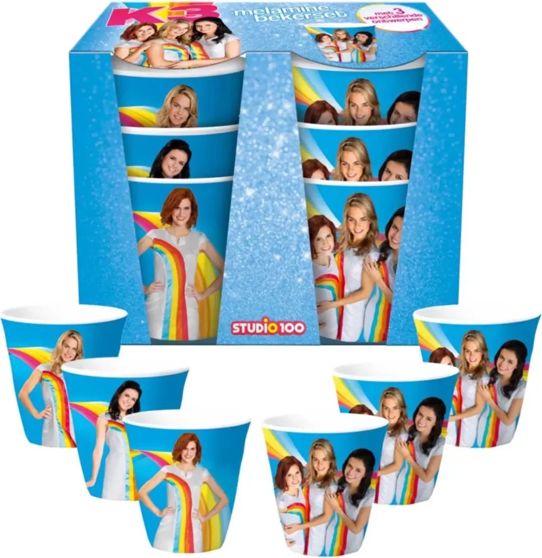 Studio 100 K3 Bekers - 6 Stuks - Blauw