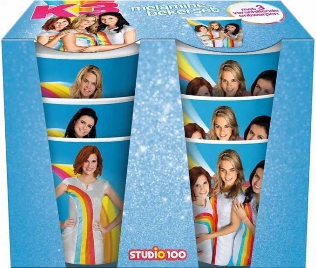 Studio 100 K3 Bekers - 6 Stuks - Blauw