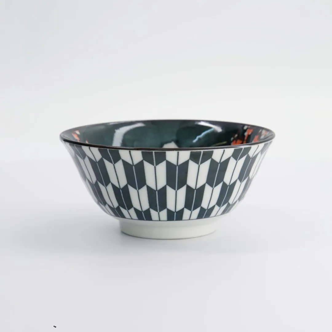 Tokyo Design Studio Tayo Bowl Kabuki Porselein - 500ml - Zwart/Wit - afbeelding 6 van 6