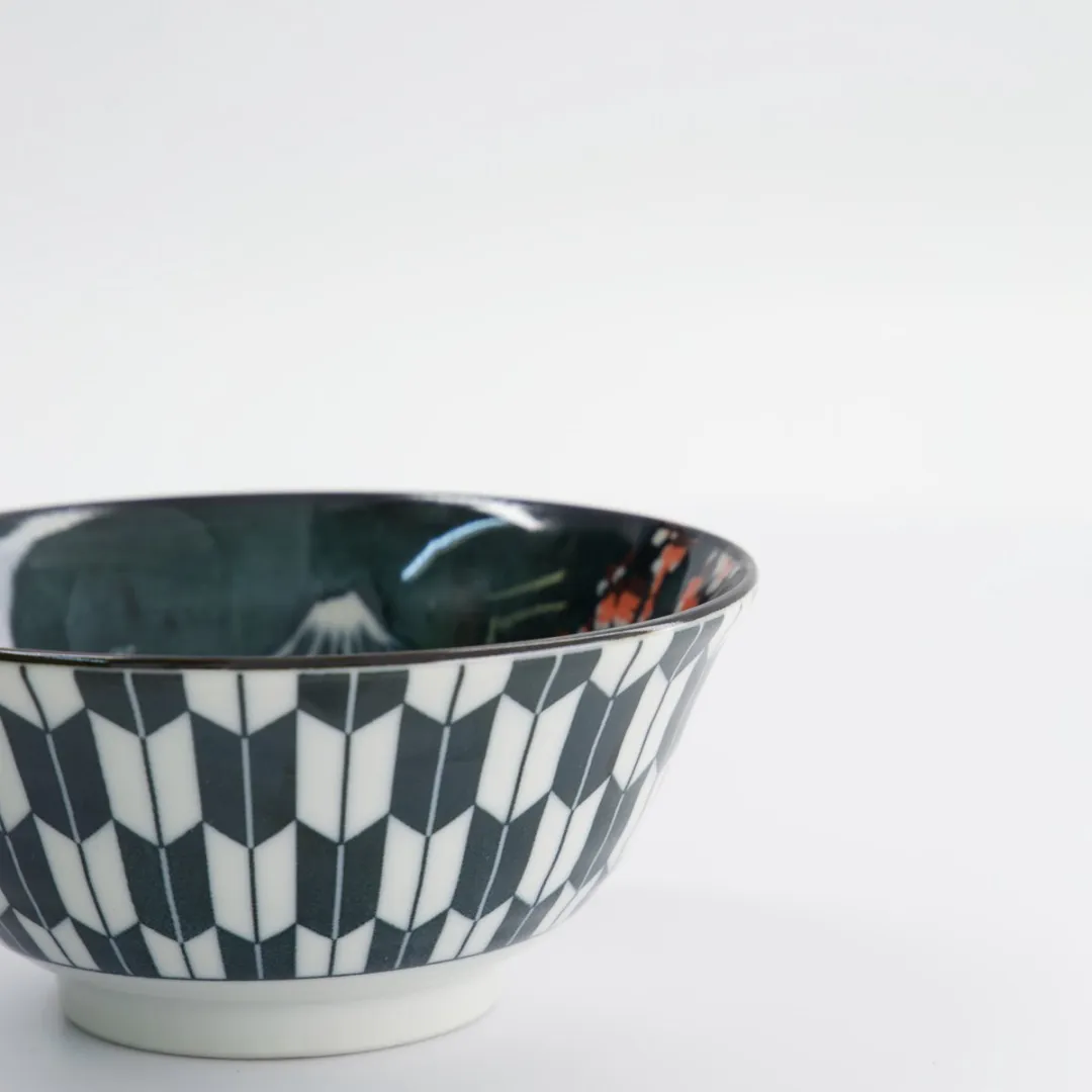 Tokyo Design Studio Tayo Bowl Kabuki Porselein - 500ml - Zwart/Wit