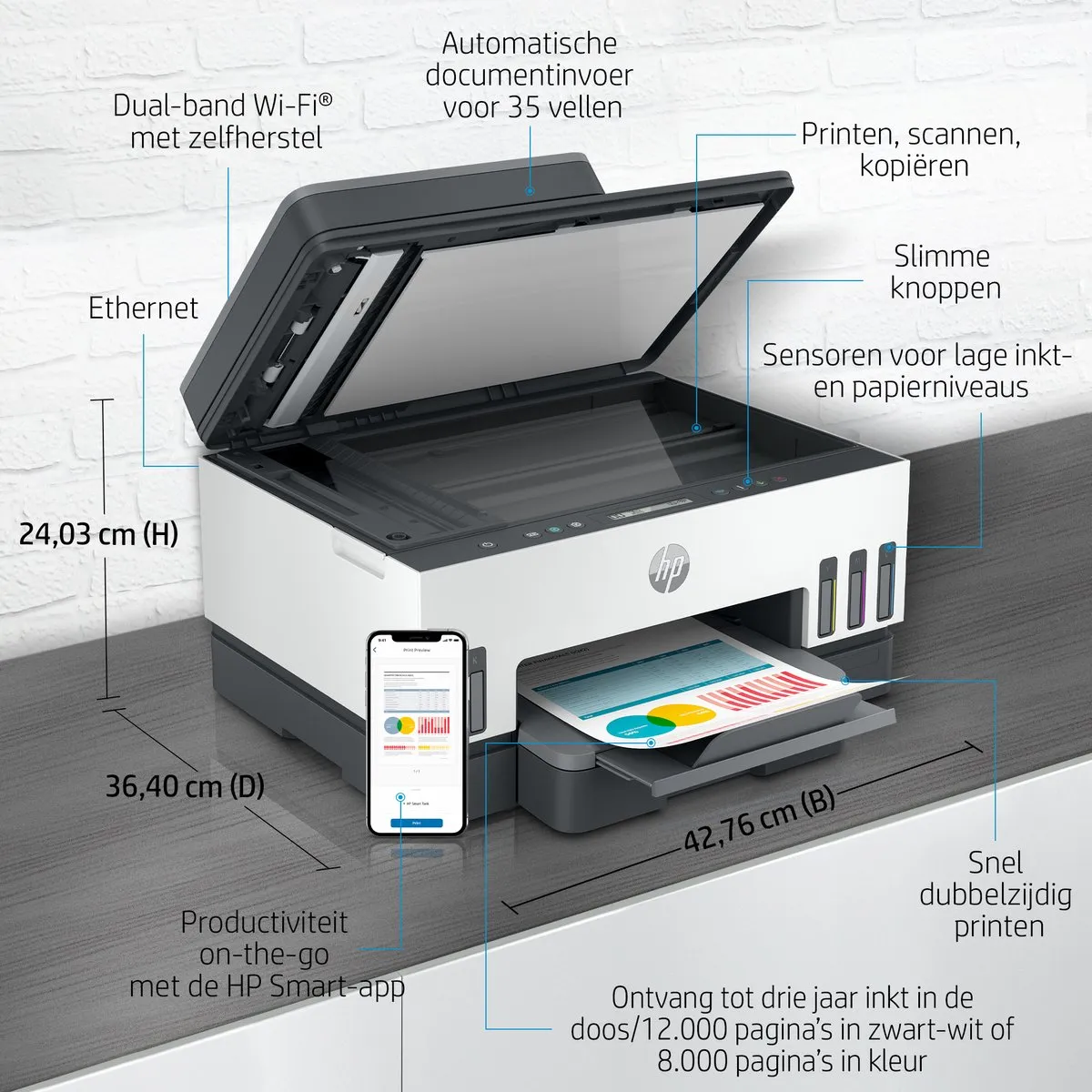 HP Smart Tank 7305 All-in-One Printer 28B75A#BHC - Wit