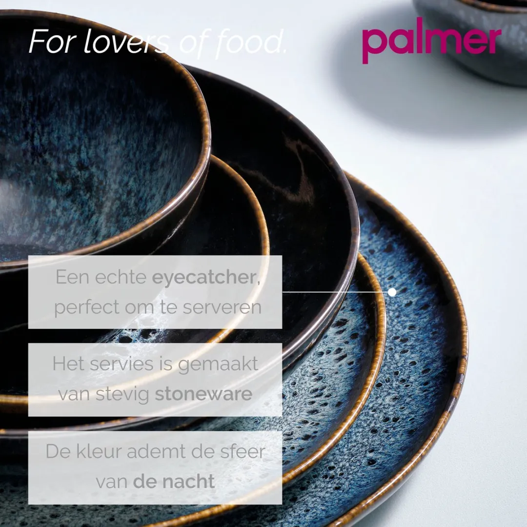 Palmer Eccentric Bordenset 2 Stuks - ø22cm - Blauw